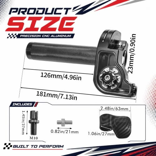 7/8″ 22mm CNC Quick Twist Throttle Kit – Universal Aluminum Type A Black