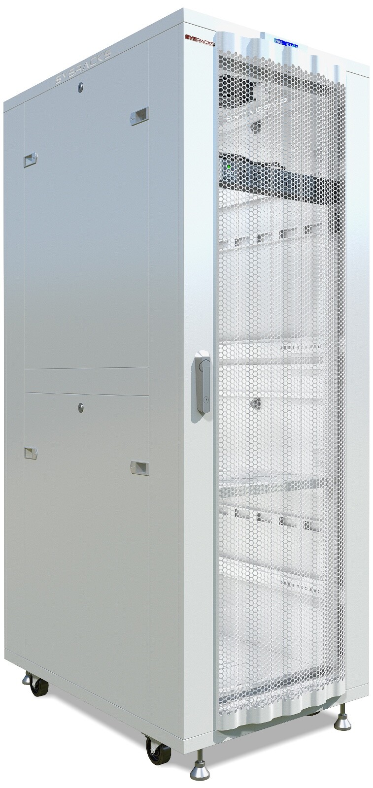 Sysracks 42U 35” Deep IT Network Data Server Rack Cabinet Gray Mesh Vented Door