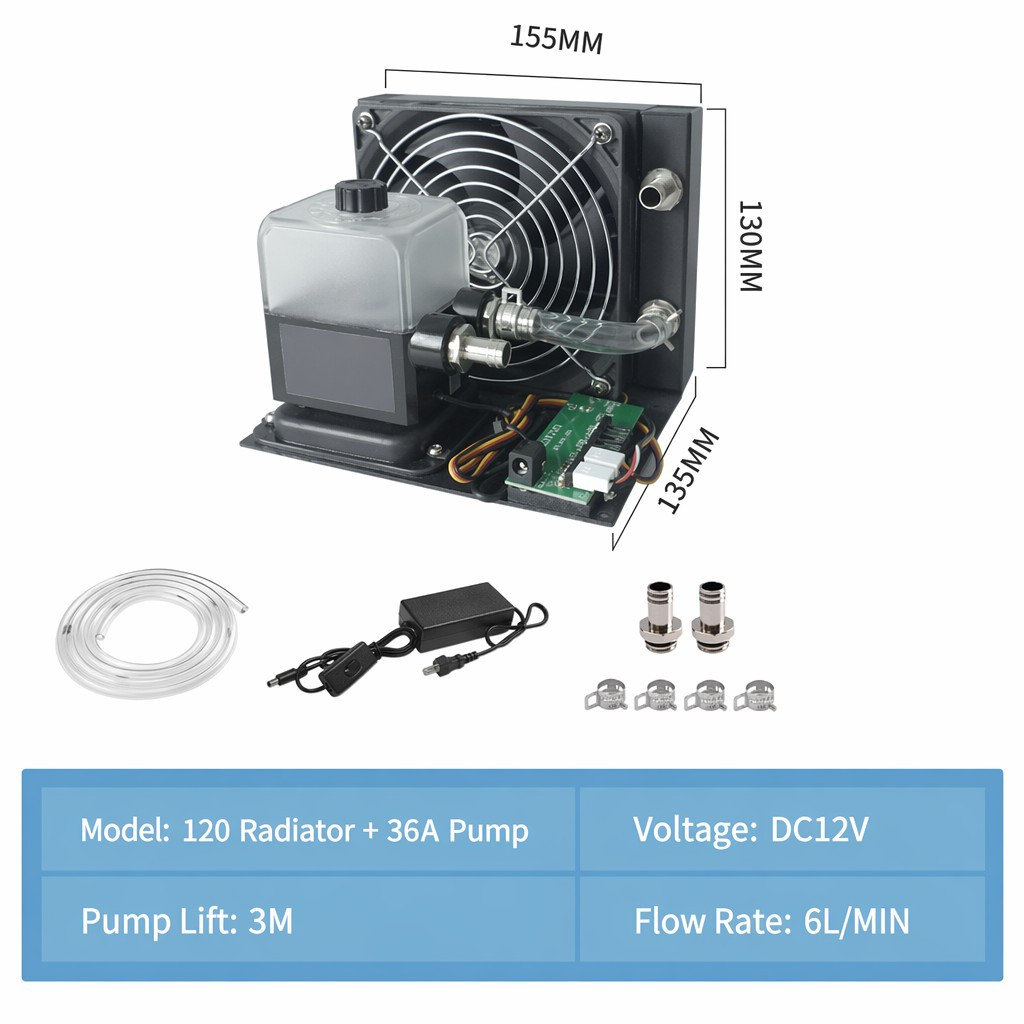 OCOCOO External Water Cooling Station 12V/24V AIO Radiator for 3D Printer Laser