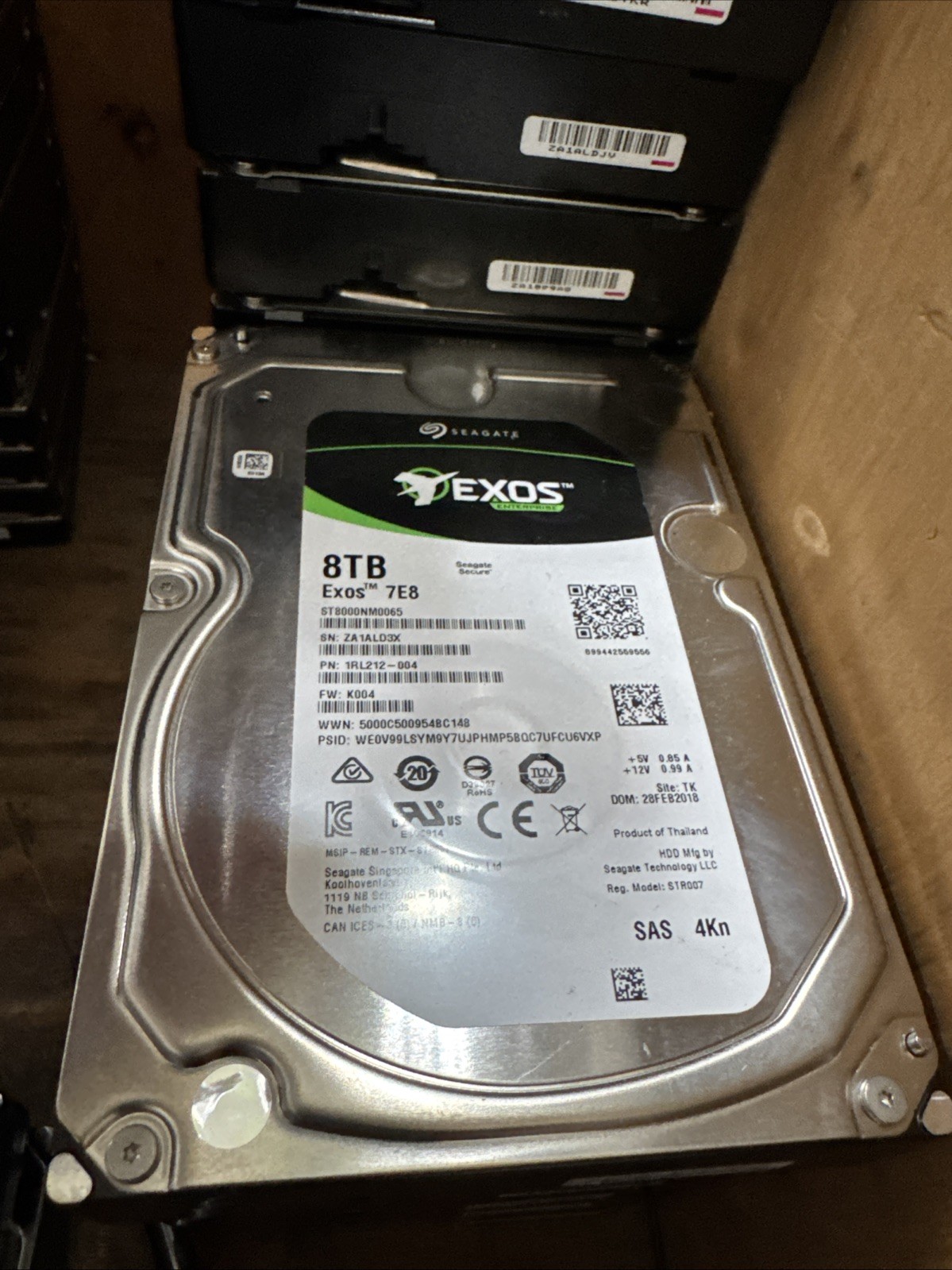 Seagate Exos Enterprise 7E8 8TB Internal 3.5 Inch Hard Drive SAS 100% Health HDD