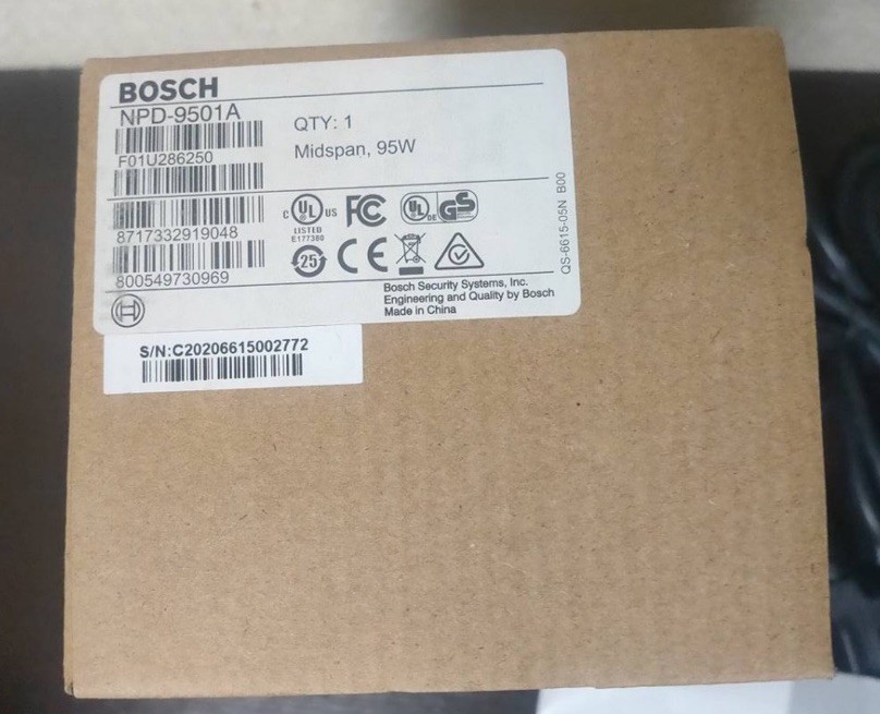 BOSCH NPD-9501A High PoE Midspan 95W Single Port 802.3at/af AC Input Japan New