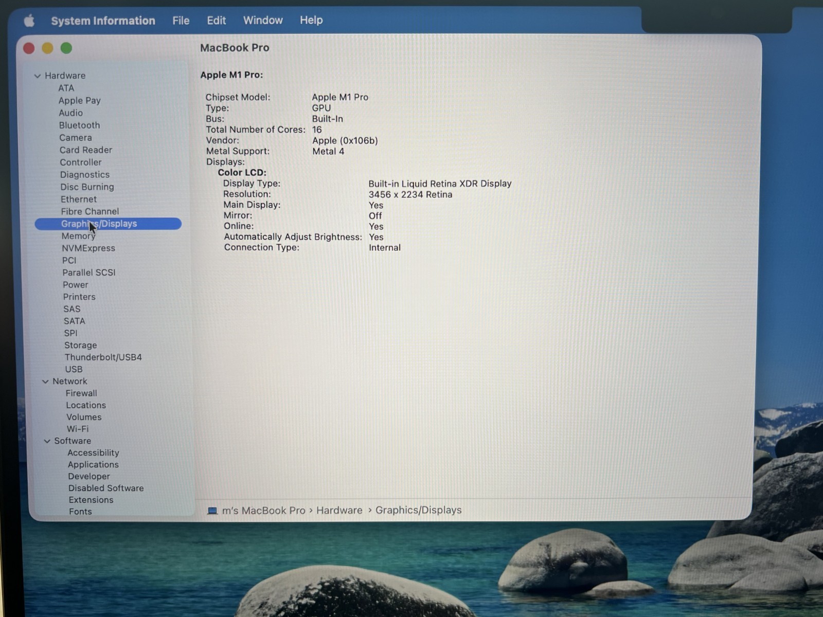 Apple MacBook Pro M1 Pro 10-Core 16.2 Inch 32GB RAM 1TB SSD Silver A2485