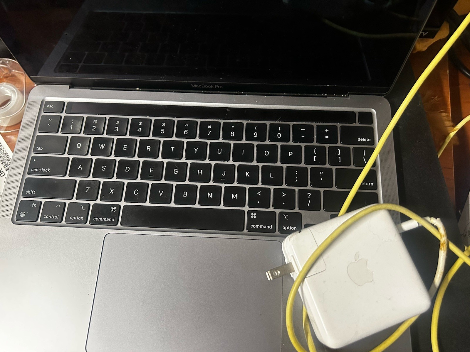 Apple MacBook Pro 13in M1 Gray Laptop Built-in Webcam For Parts Cracked Screen