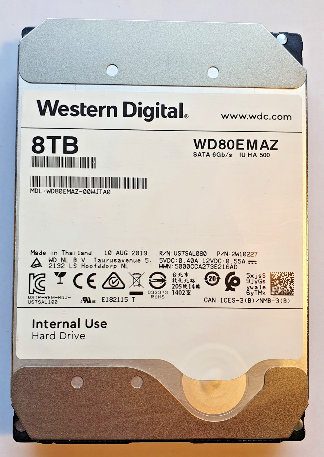 8TB SATA Western Digital WD80EMAZ-00WJTA0 5400RPM 256MB HDD 3.5″ Hard Drive