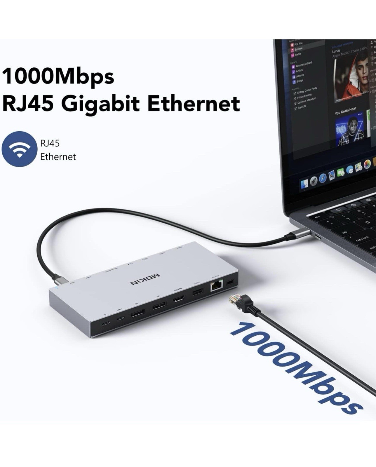 USB C Docking Station, Dual DisplayPort and HDMI Triple Display 3 Monitors