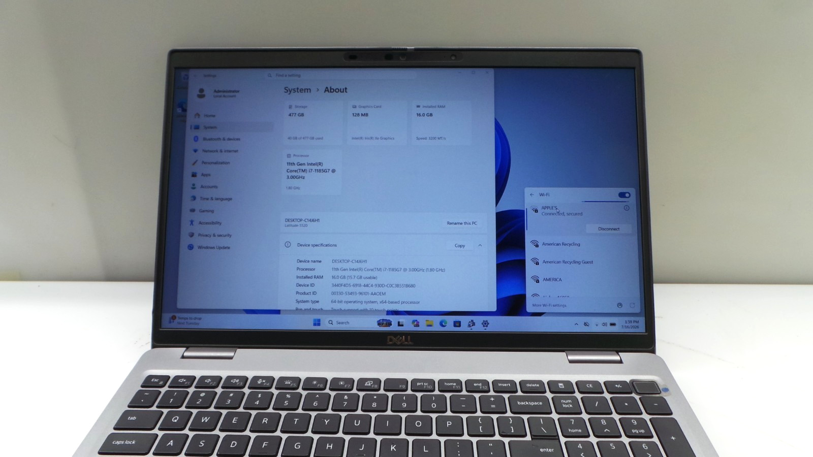 Dell Latitude 5520 15.6″ | i7-1185G7 3.00GHz | 16GB RAM 512GB NVMe | WIN 11 PRO