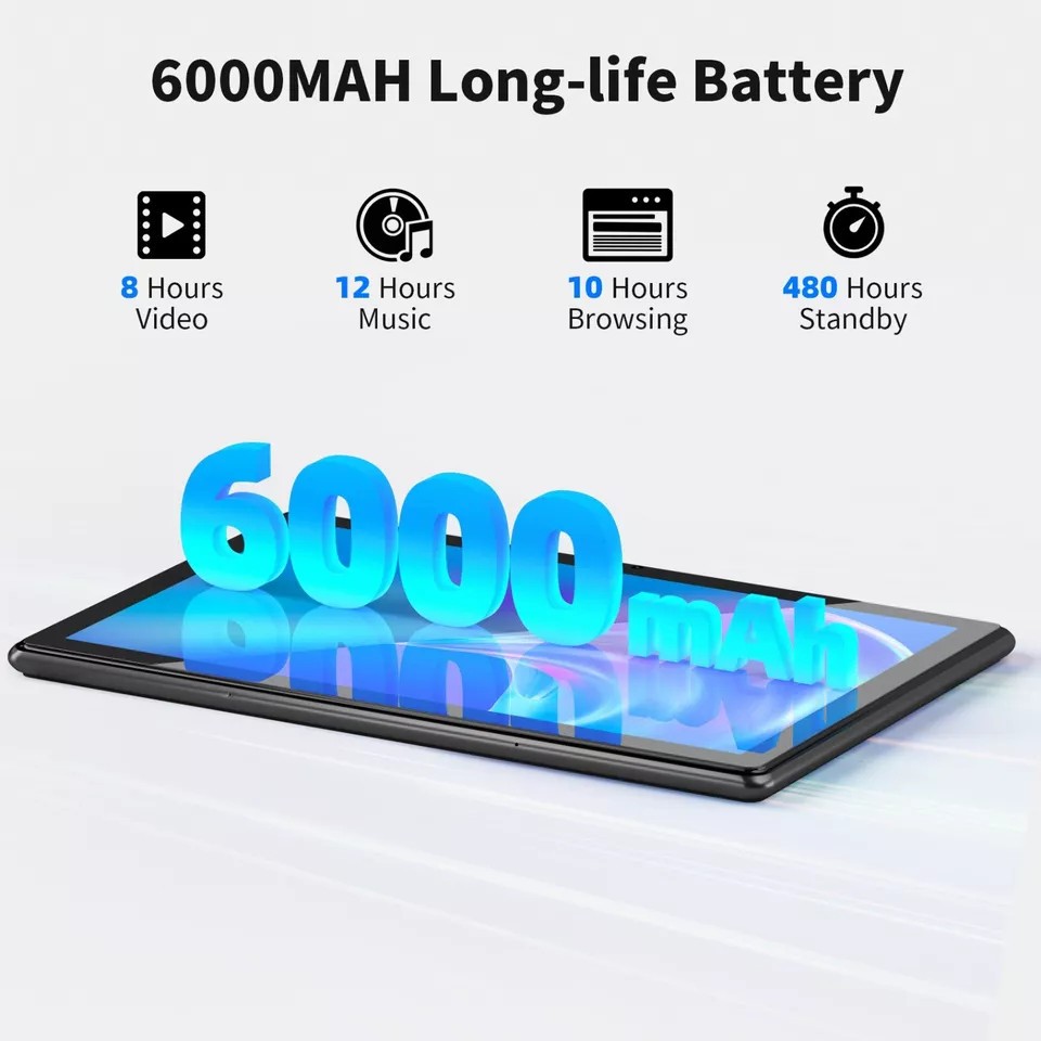 SGIN 10.1″ WIFI Tablet Android 13 IPS HD 8GB+128GB Quad-Core Netflix Dual Camera