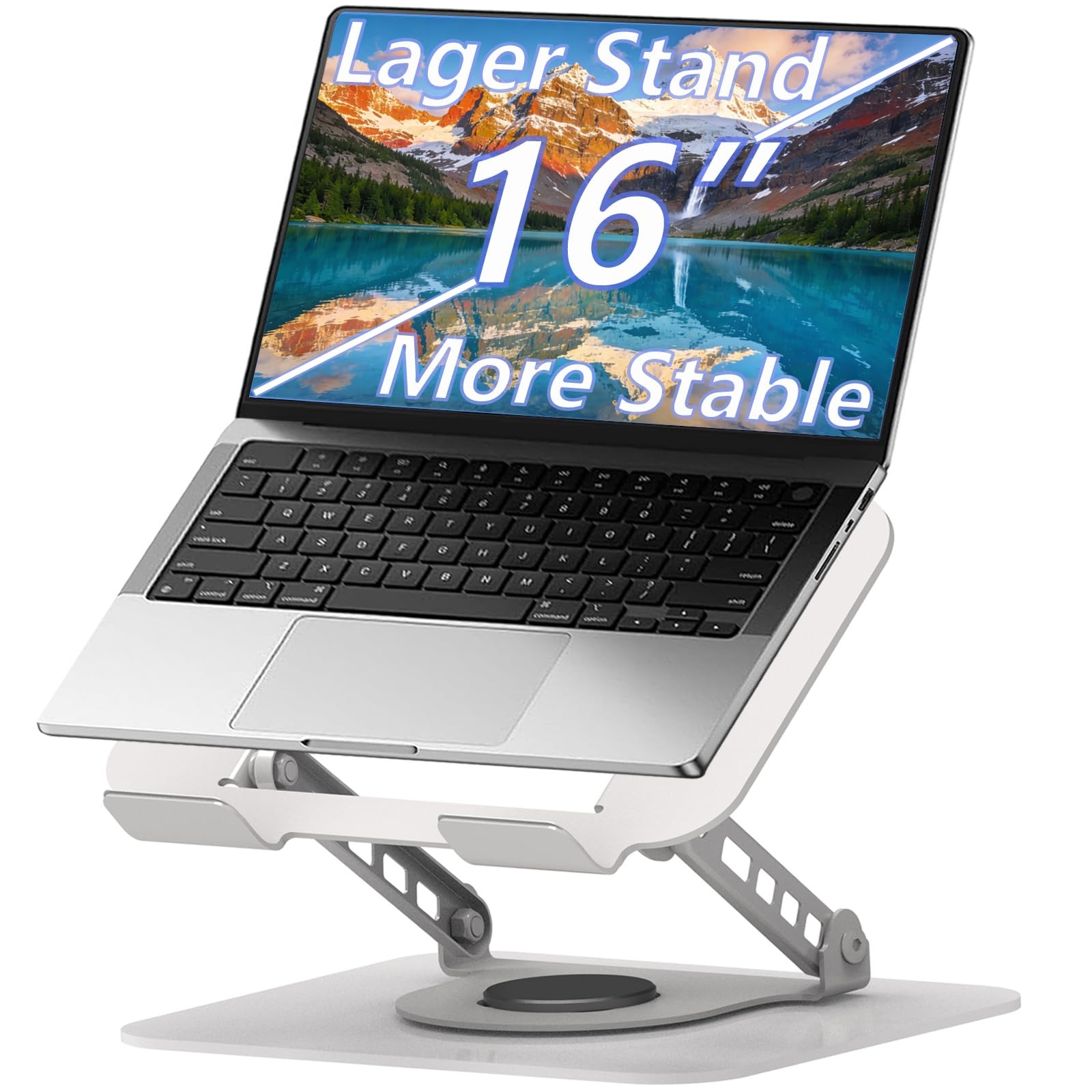 Adjustable Laptop Stand, 360 Rotating Computer Riser, Stable Base Stand Holde…