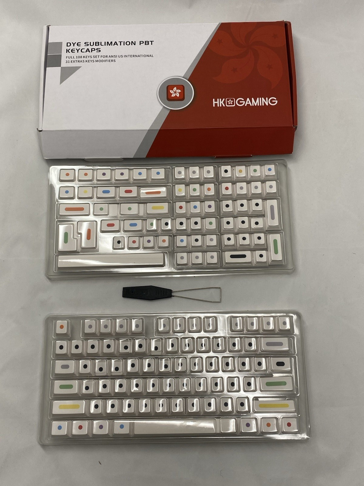HK Gaming DYE 108 Key Sublimation PBT DOT Keycaps Set Cherry Mechanical Keyboard