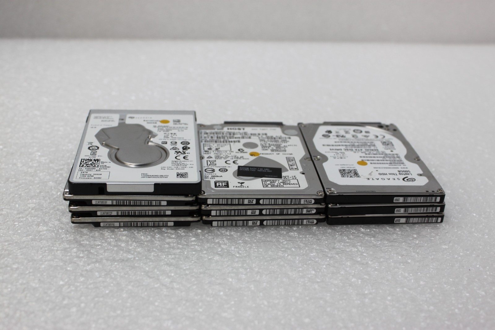 Lot of 10 500GB SATA desktop / laptop hard drive 2.5 inches Mixed Brand