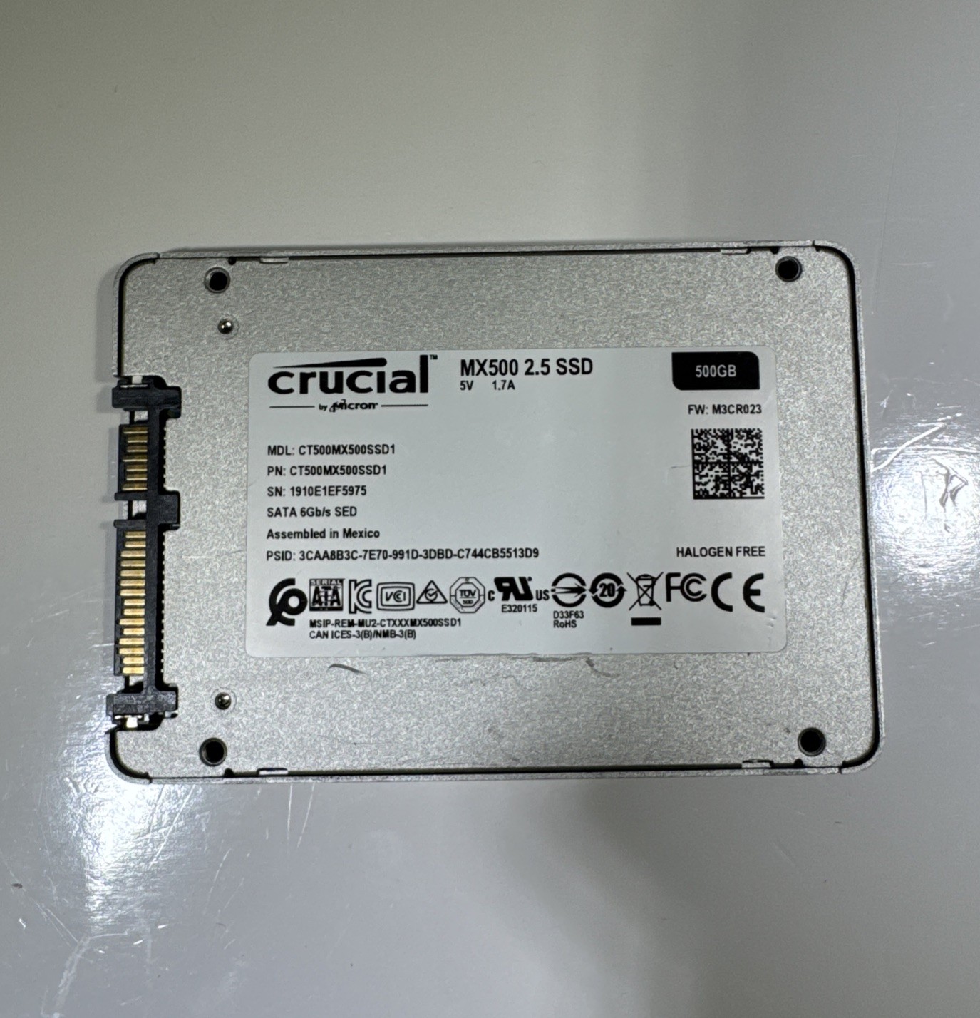 Crucial MX500 500GB 2.5″ CT500MX500SSD1 SATA III 6Gb/s SSD (UnTested)
