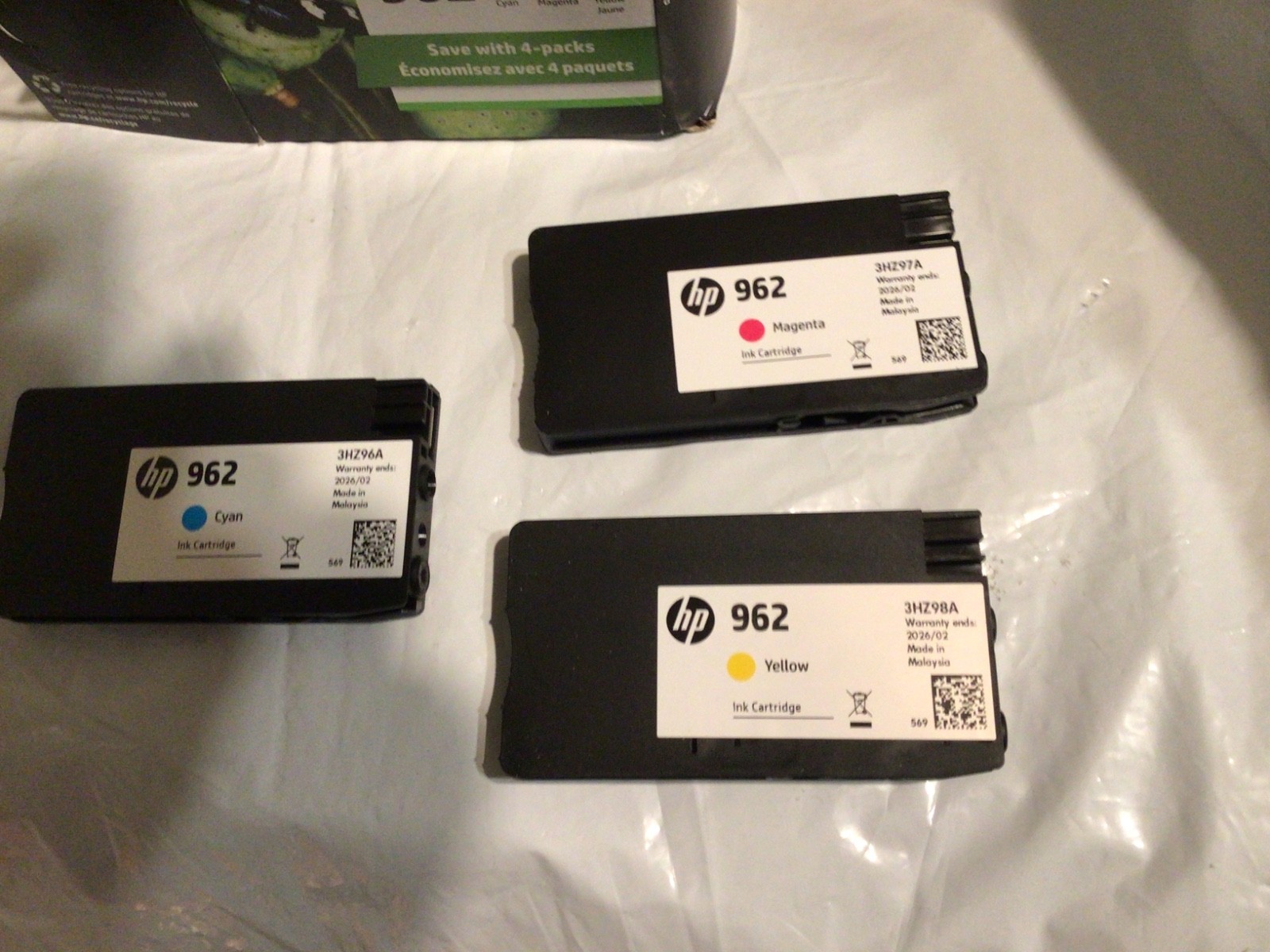 GENUINE original HP 962 CYAN MAGENTA YELLOW ink cartridges NEW Exp 02/26