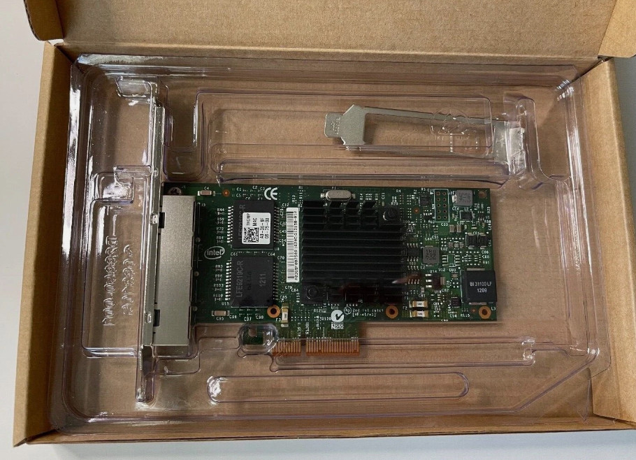 Dell 0NWK2 Intel i350-T4 Quad Port Ethernet Network Card PCIe2.1 5GT/s + Bracket