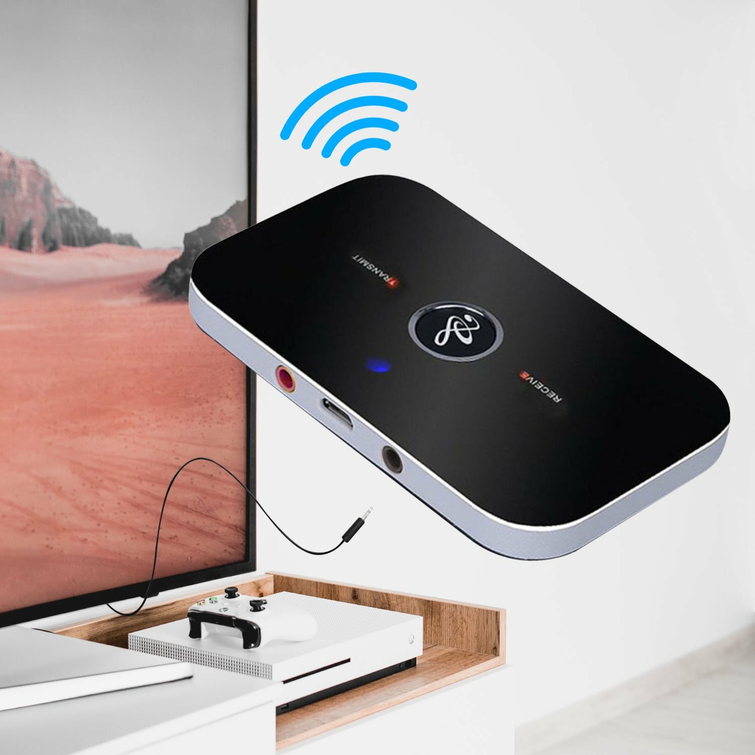 2-IN-1 Bluetooth Receiver & Transmitter Wireless RCA to 3.5mm Aux Audio Adapter