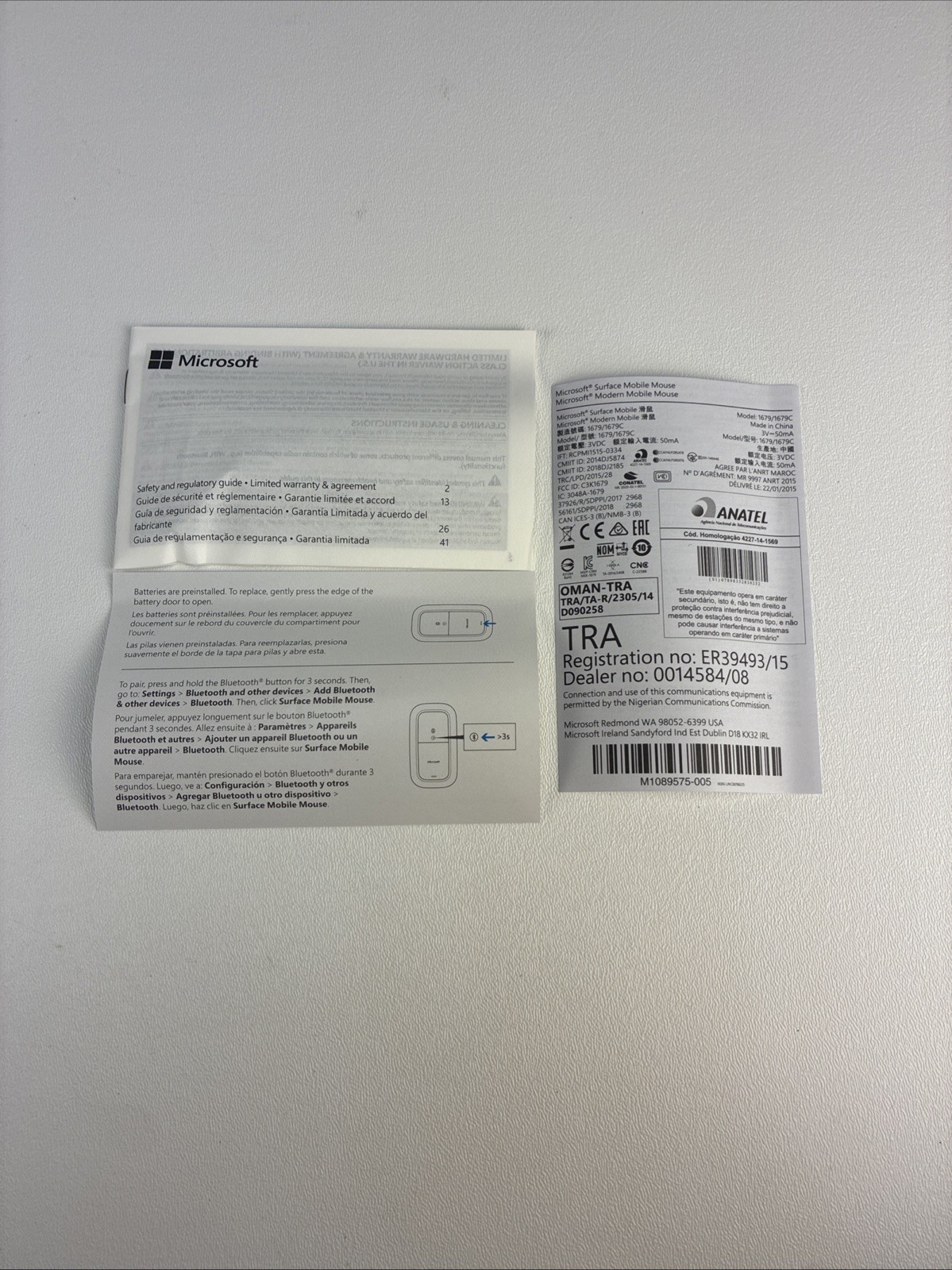 Microsoft Surface Mobile Mouse Maus 1679/1679C Wireless Bluetooth NOB