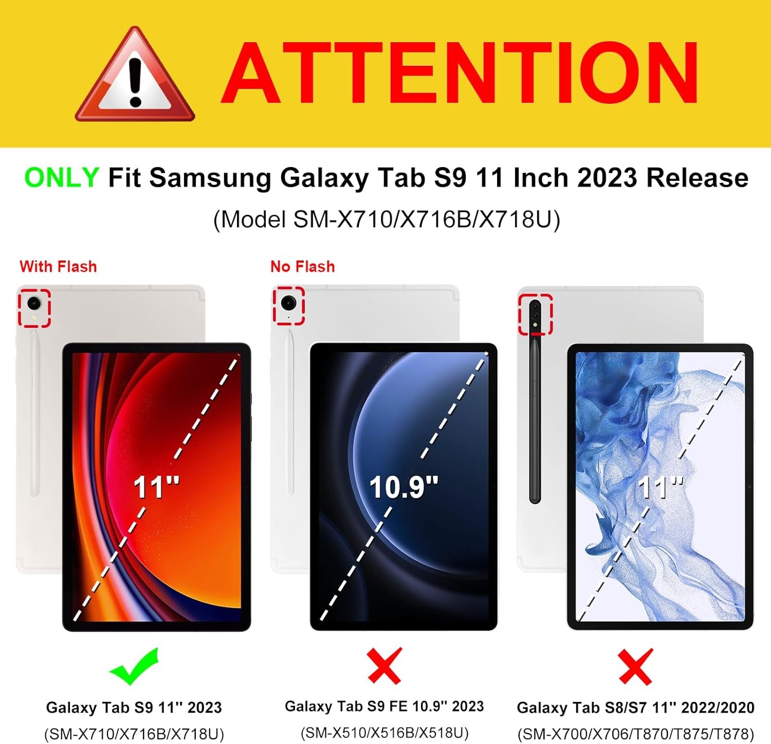 Case for Samsung Galaxy Tab S9 11 Inch 2023 Multi-Angle Viewing Protective Cover