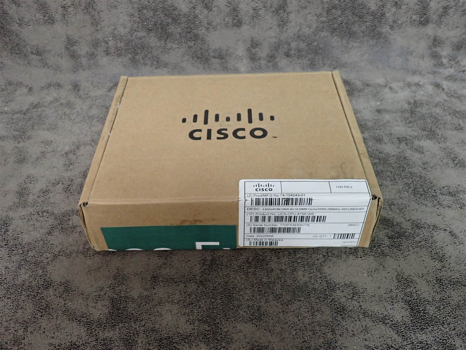 Cisco UCS-CPU-8156 Intel Xeon Platinum 105W 3.6GHz-4 Core DDR4 2666MHz (G105)