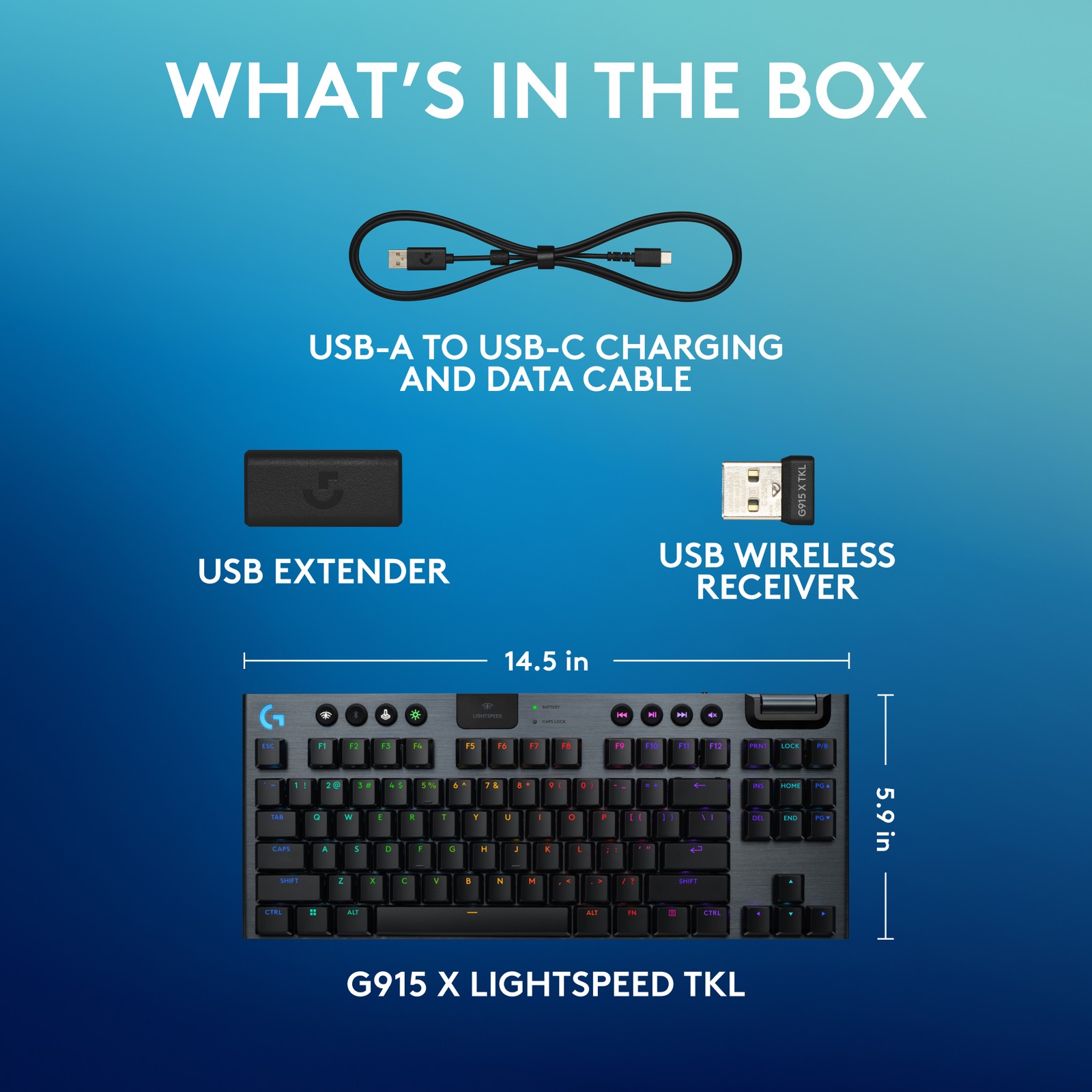 Logitech G915 X LIGHTSPEED TKL Wireless Mechanical GL Tactile Gaming Keyboard