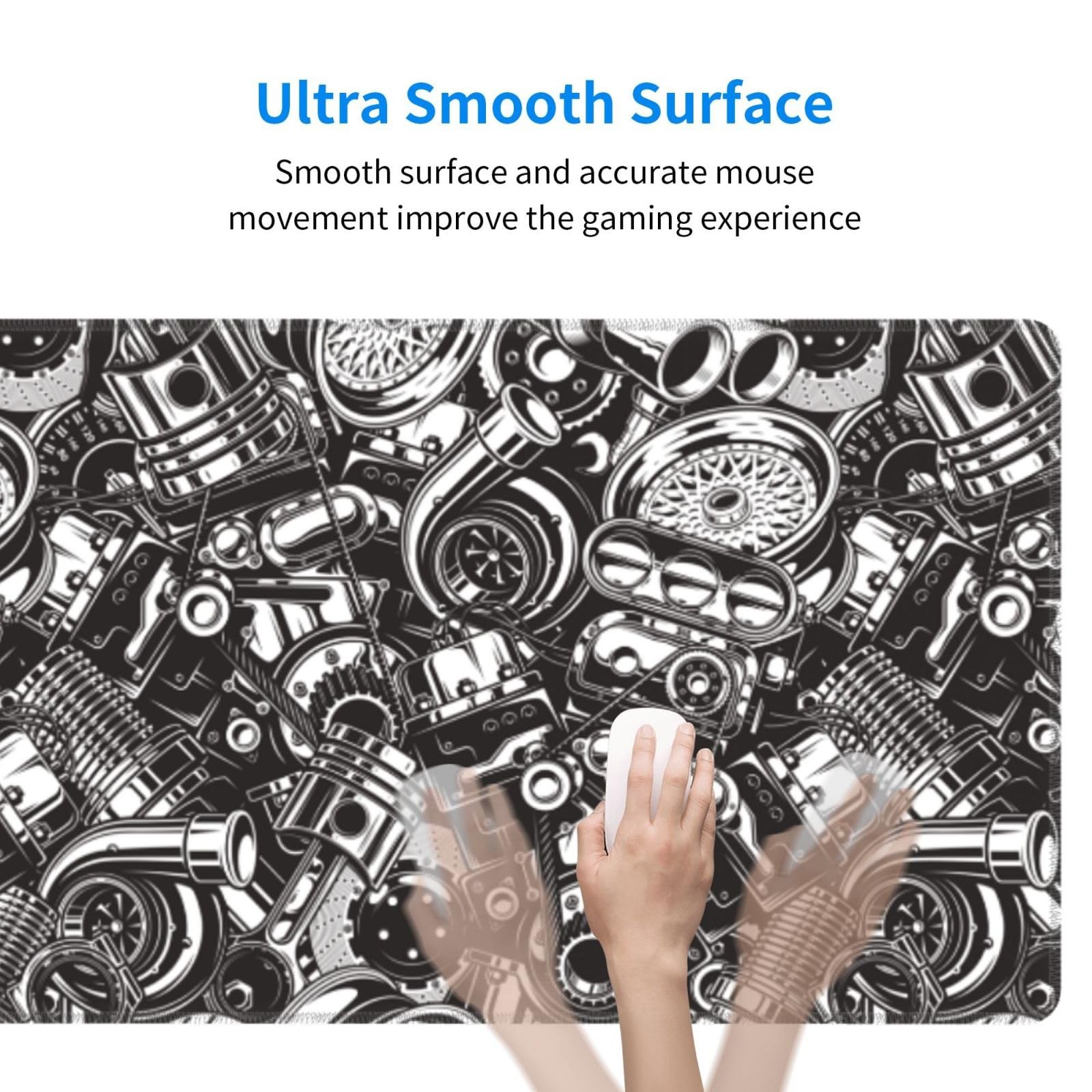 YINFILAN Gaming Mouse Pad, 31.5 x 11.8 One Size, Automobile Car Part Engine