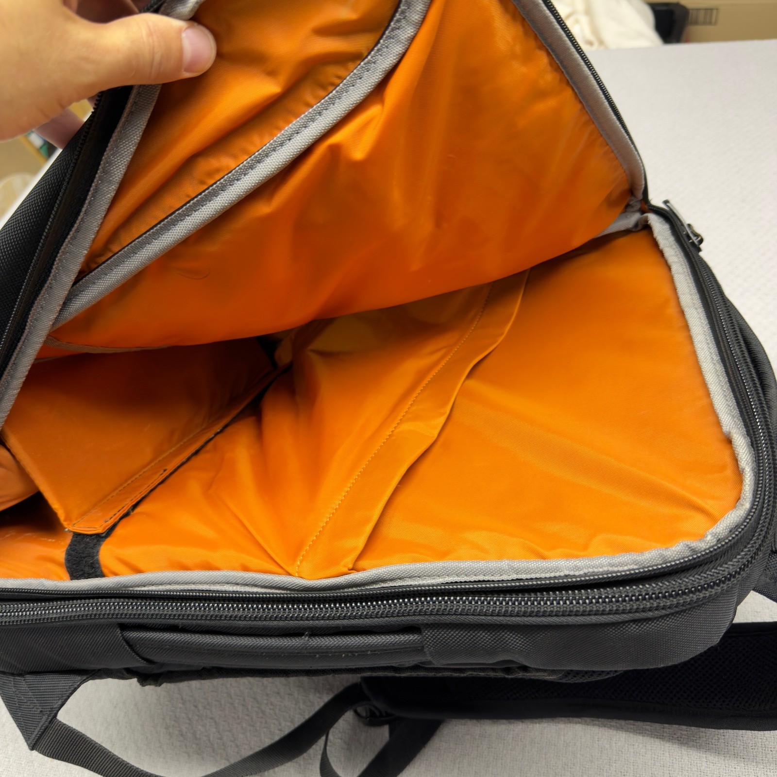 eBags Professional Slim Laptop Backpack Black Orange Nylon Travel Bag Pockets