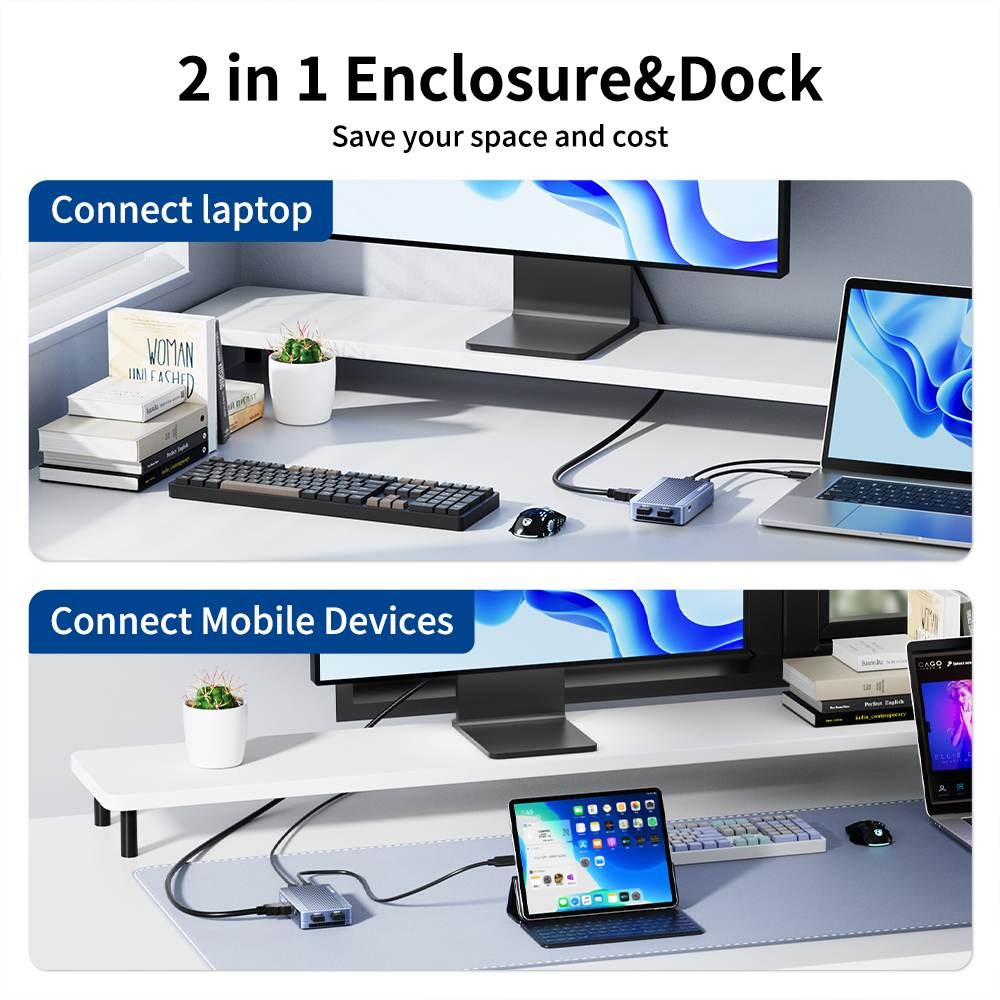Acasis 40Gbps M.2 NVMe SSD Enclosure & 6-in-1 Dock Support 4K@60Hz HDMI & TB 4/3