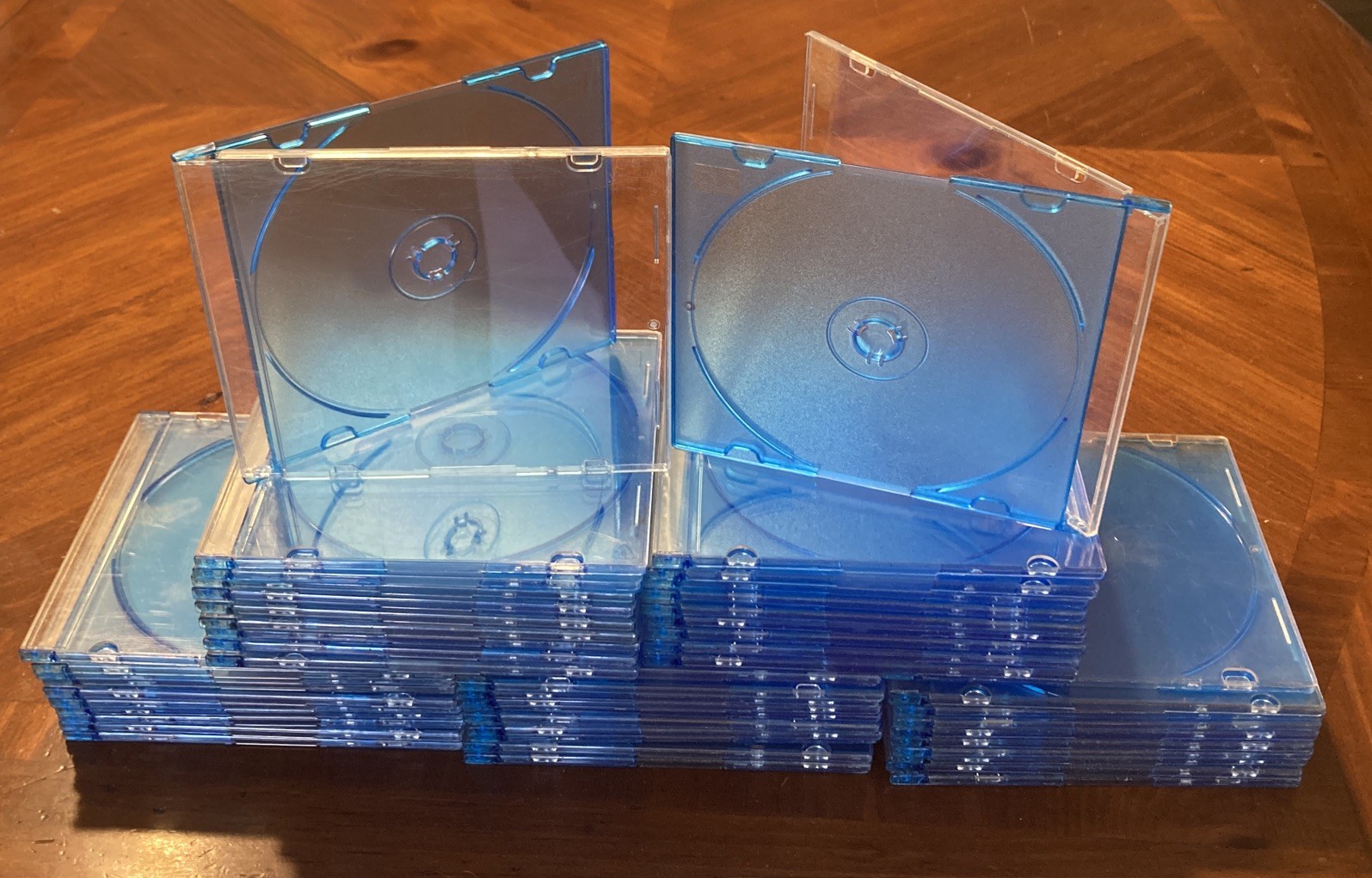 Lot of 50 Slim Blue CD DVD Blu-ray Jewel Cases – Replacement Storage | USED
