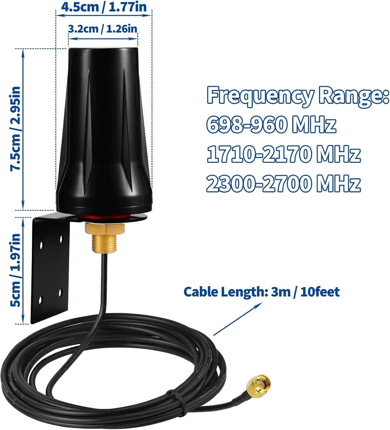 Omni-Directional 4G LTE Antenna for Verizon, AT&T, T-Mobile – Easy Installation