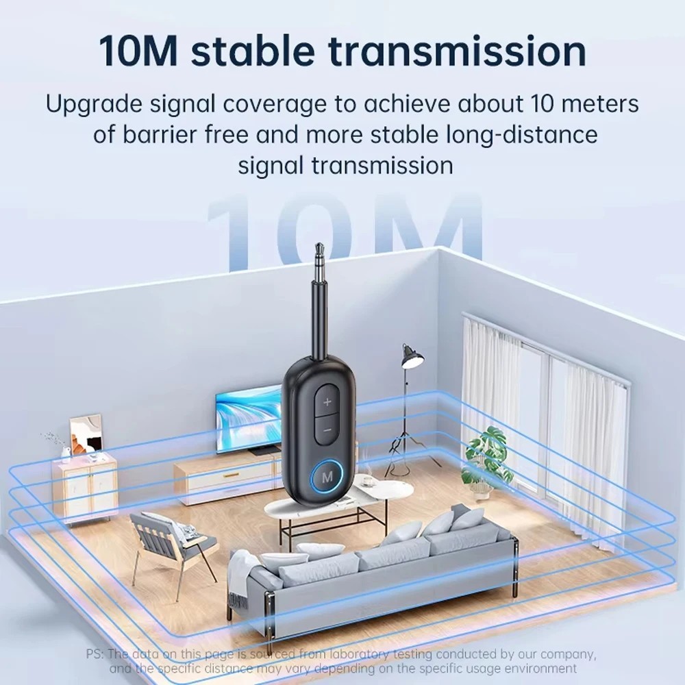 Bluetooth Transmitter Receiver Wireless Adapter 3.5MM Aux Jack, Dual Connection