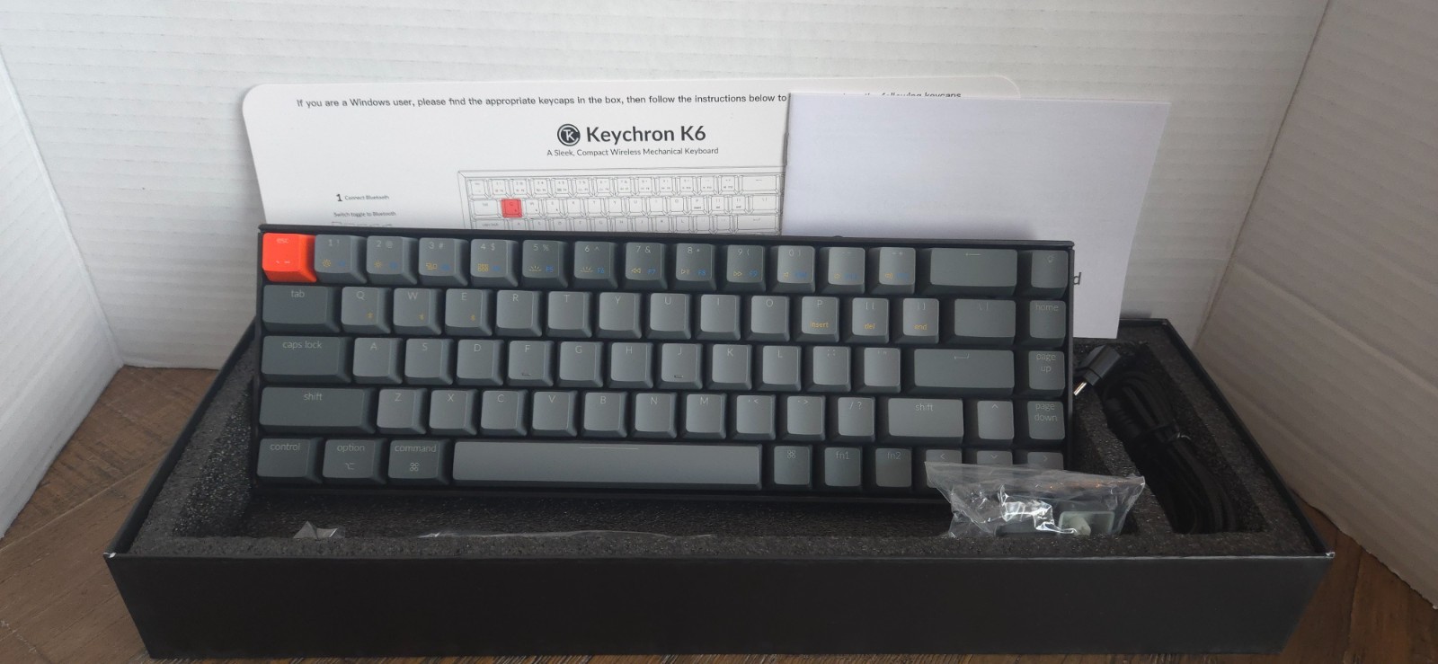 Keychron K6 Wireless Mechanical Keyboard Backlight NEW COMPLETE