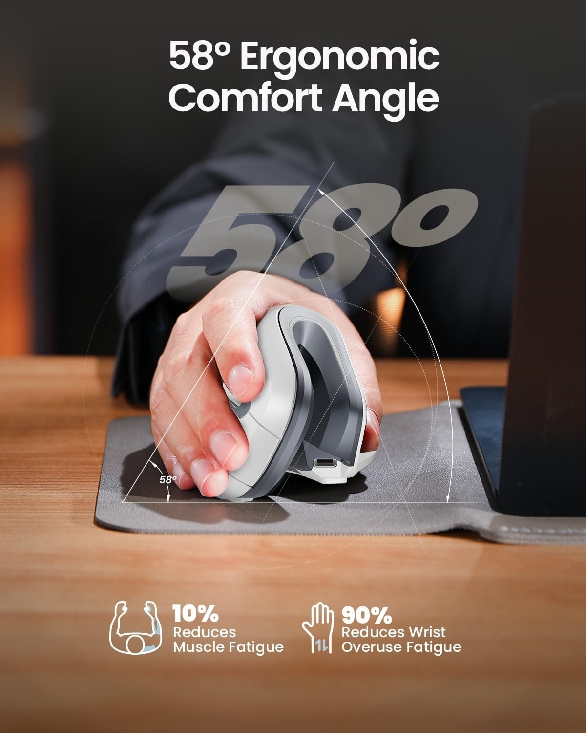 EM11 NL Wireless Ergonomic Mouse – Multi-Device Connectivity for Optimal Comfort