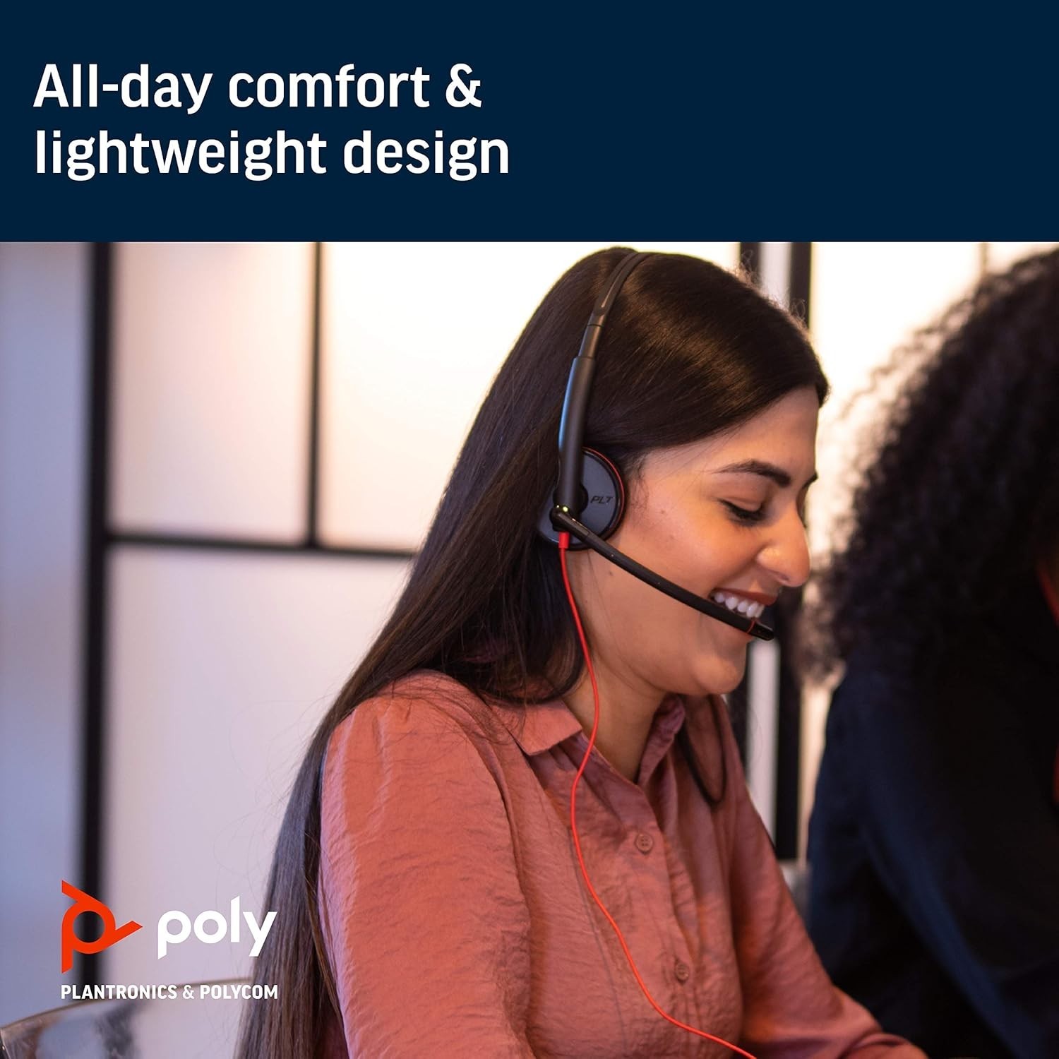 Lightweight Blackwire C3220 Wired Headset for Professionals – Noise Cancelling