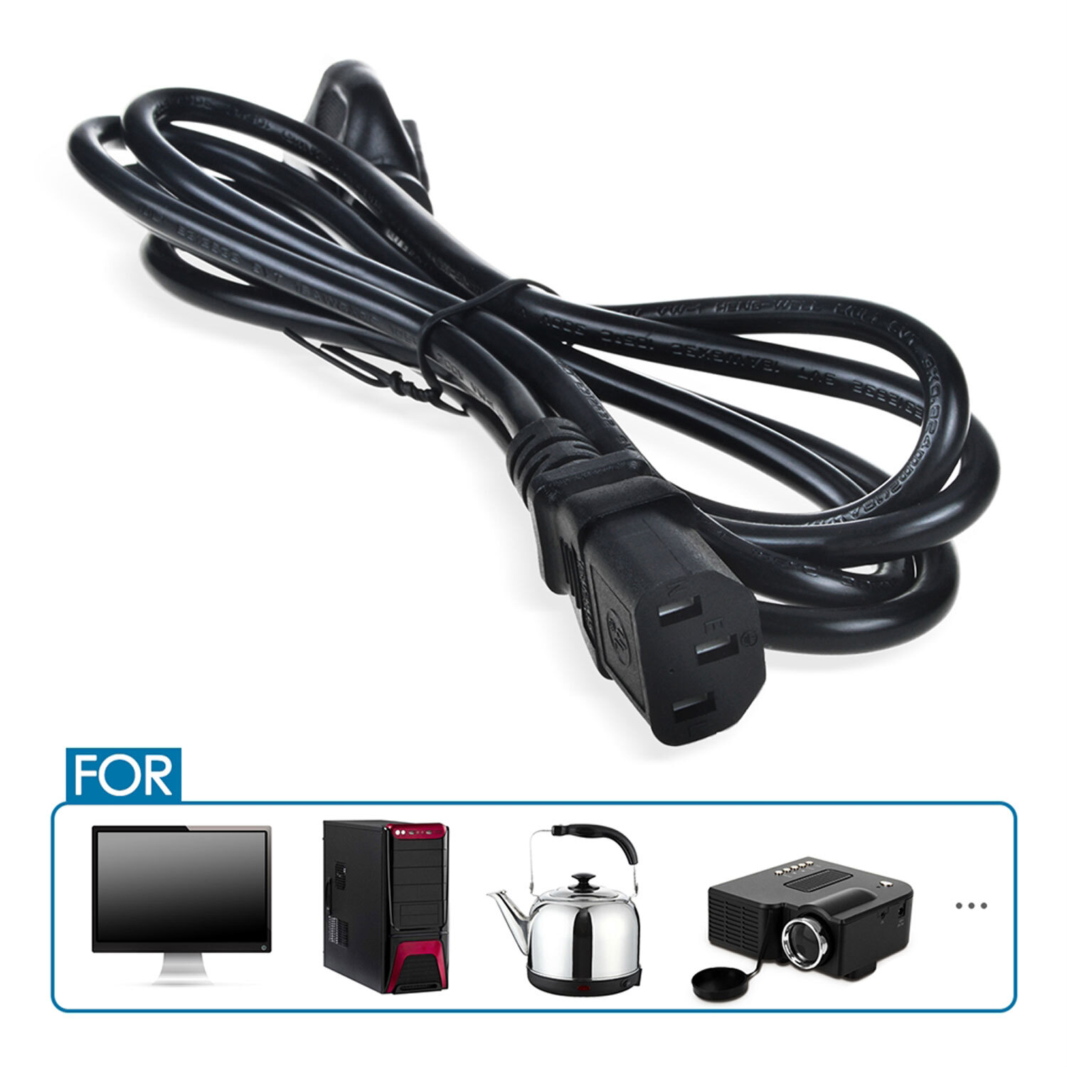 UL 6ft AC Cord For Epson BrightLink 695Wi WXGA 3LCD Ultra Short-throw Projector