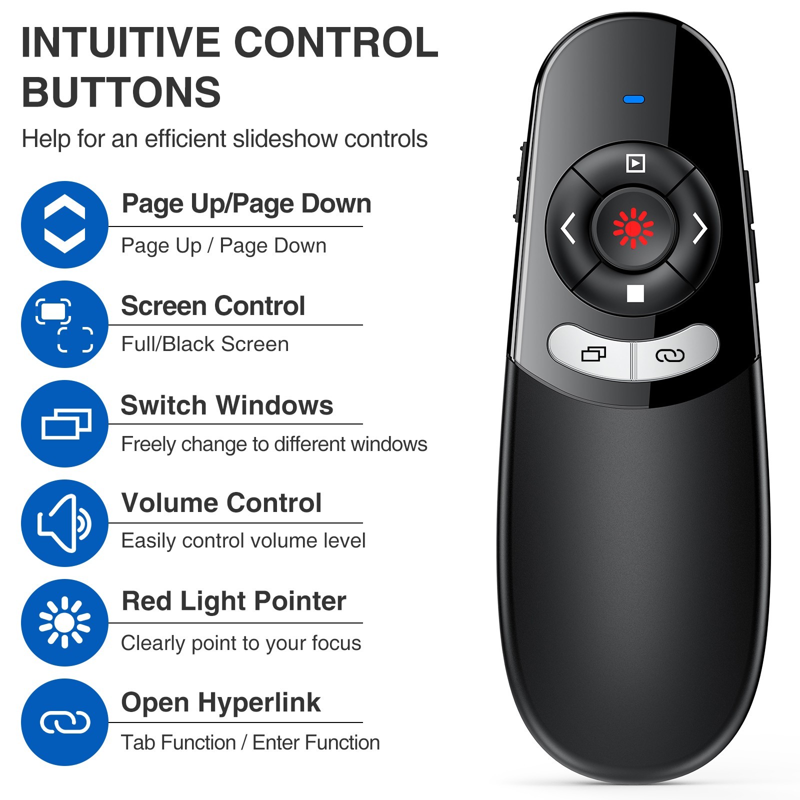 For PC Power point Presentation Remote Wireless Presenter Laser Pointer Clicker