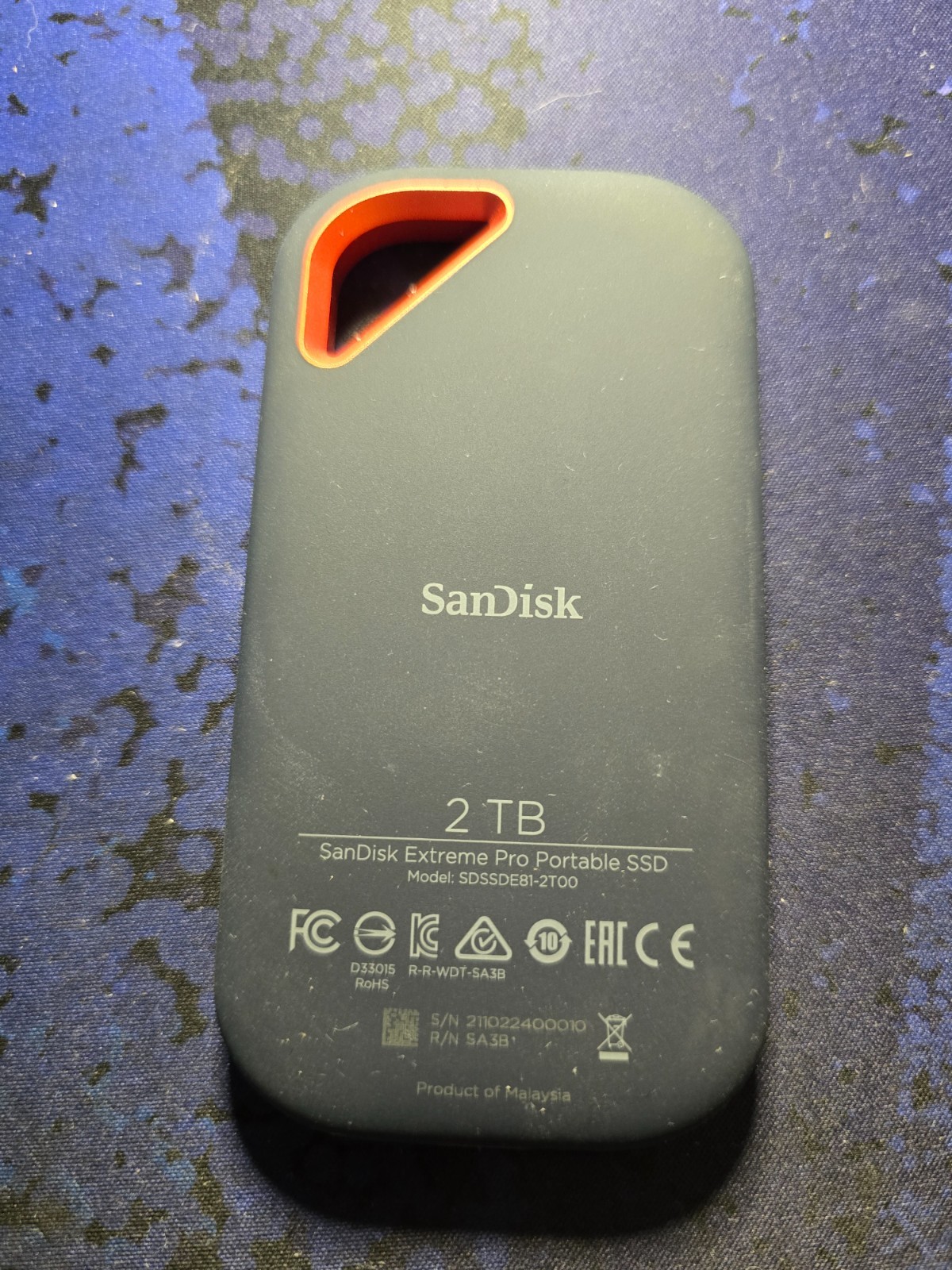SanDisk Extreme Pro Portable External SSD 2TB SDSSDE81-2T00 100% Health Orange