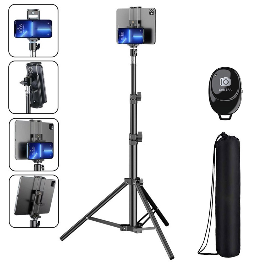 68″ Heavy Duty Floor Tablet Tripod Stand Adjustable for iPhone iPad Pro 7-11″