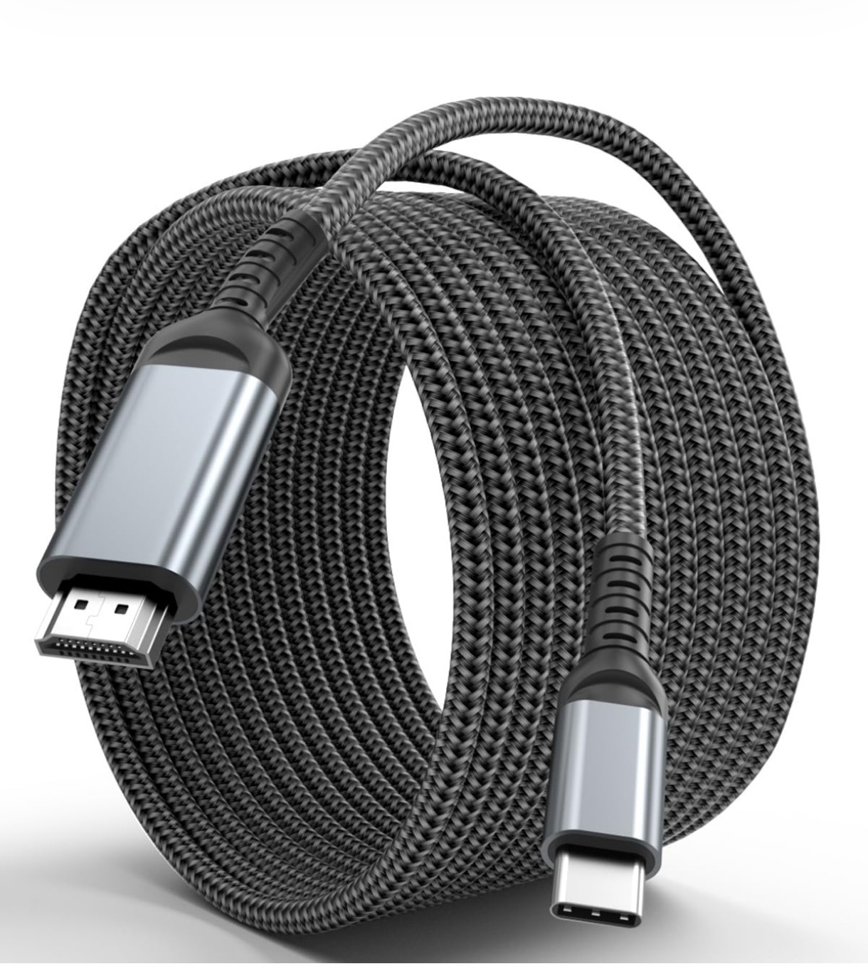 USB C to HDMI 15 Feet Cable 4K, Anti-Interference Gold-Plated Plugs, Aluminum Ty