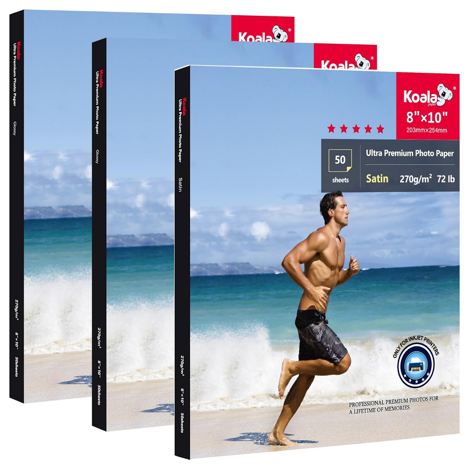 150P Koala Ultra Premium Satin Photo Paper 8×10 72lb for Inkjet Printer Epson HP