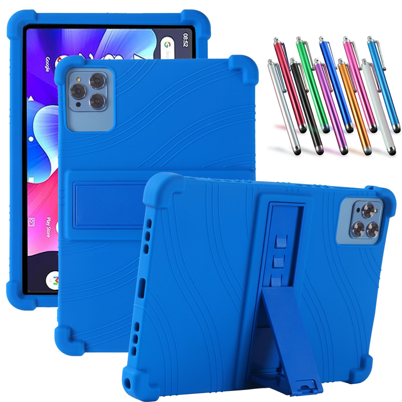 Silicone Case for Android Tablet 12 Inch Android 15 /14/13 Stand Cover + Stylus