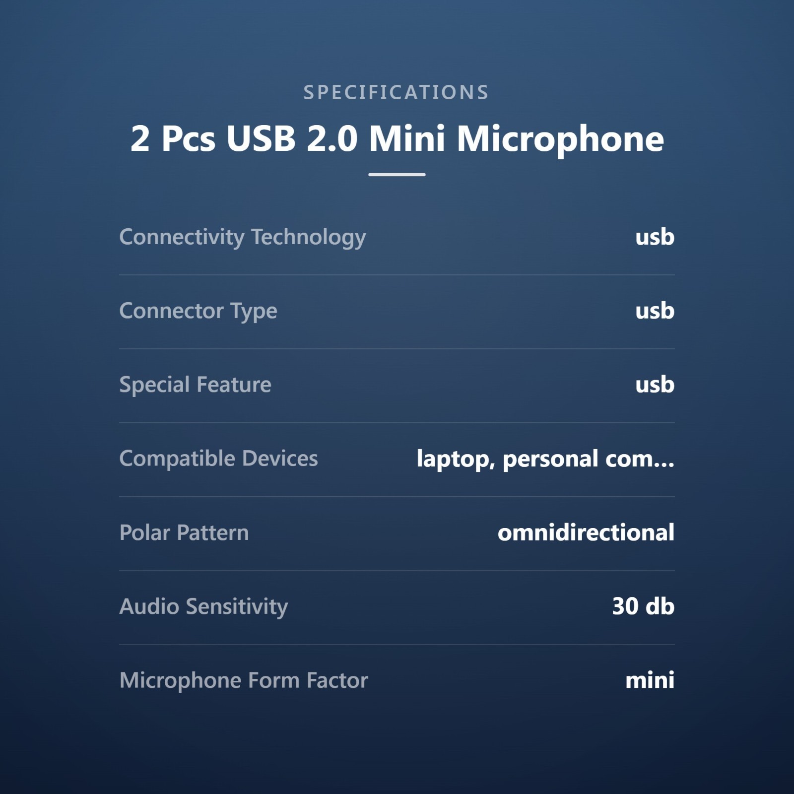 2 Pcs USB 2.0 Mini Microphone, Laptop/Desktop PC Plug and Play for Skype, MSN…