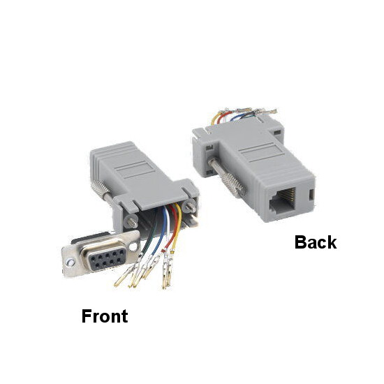 KNTK DB9 9P Female to RJ12 Female Adapter Modular Serial Device to PC Telephone