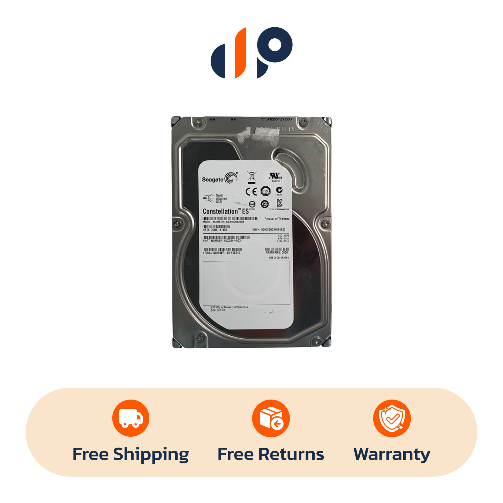 Seagate Constellation ES 1TB Internal 7200RPM 3.5″ (ST31000424SS) HDD SAS