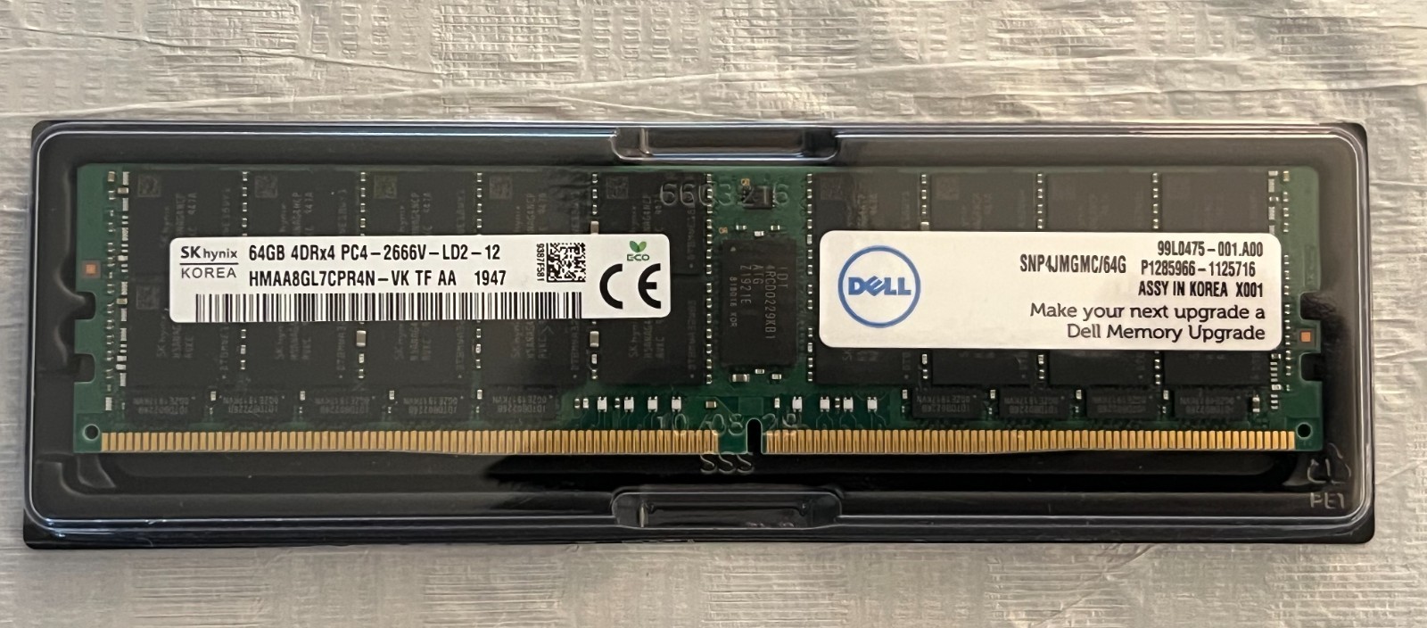 SK Hynix 64GB 4DRx4 PC4-2666V PC4-21300 ECC LRDIMM HMAA8GL7CPR4N-VK Server RAM