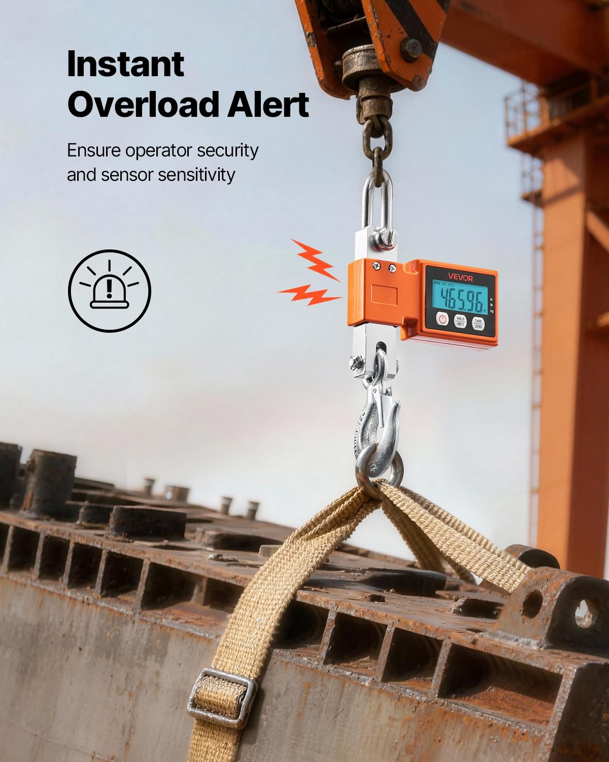 Digital Crane Scale, 1100 lbs/500 kg Max Capacity, Heavy Duty Industrial Hanging