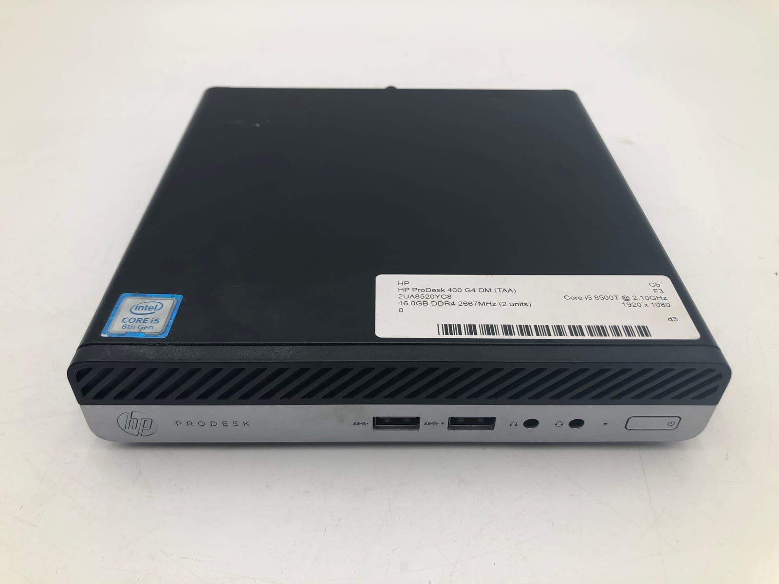HP | ProDesk 400 G4 DM (TAA) | i5-8500T | 16GB | 250GB SSD | Win 11 Pro