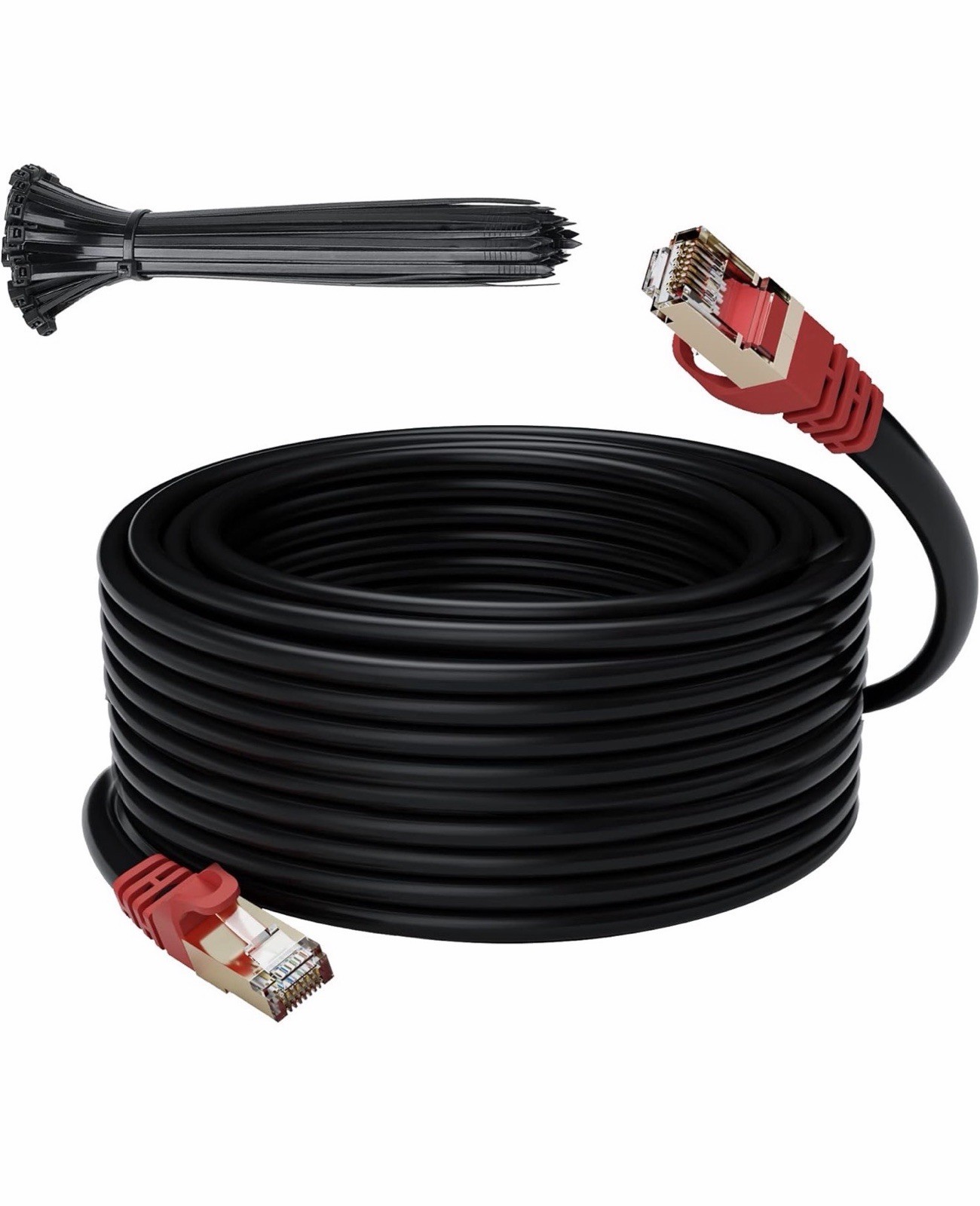 Cat 6E Cat 7 Outdoor Ethernet Cable 75 FT,Adoreen 10Gbps