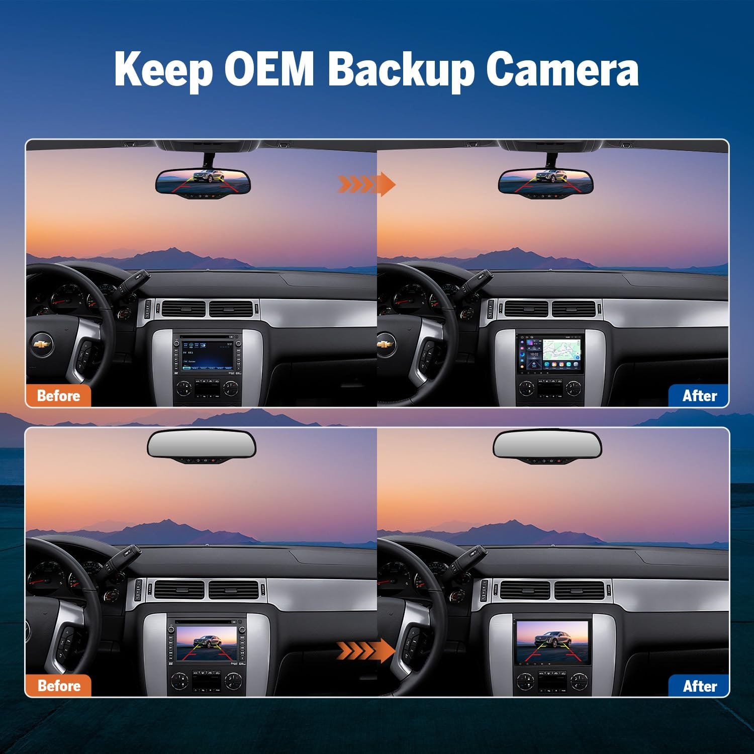 EononGMX7A 4G+64G Android 14 Car Stereo Compatible with,GMC/Chevy/Buick Wireless