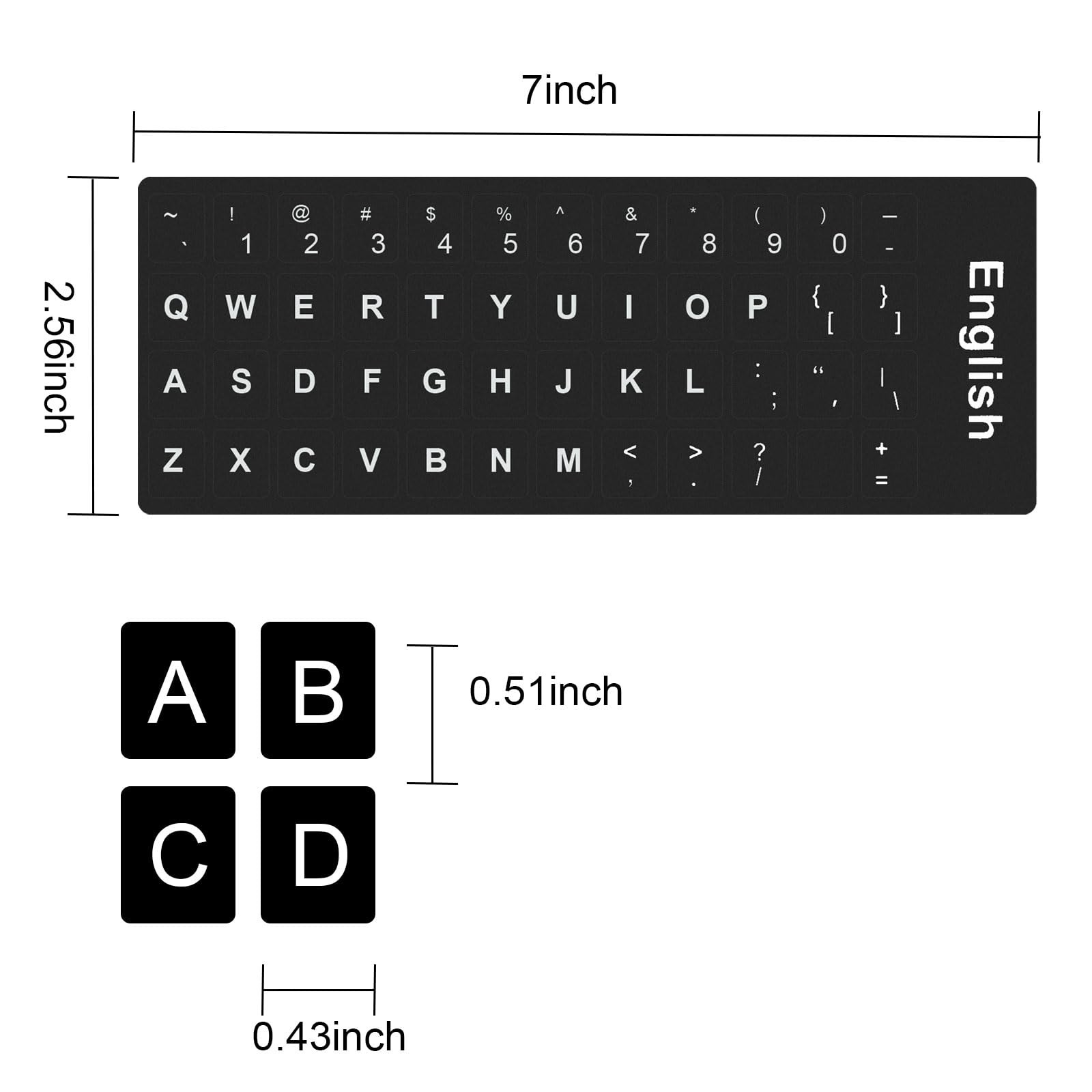 2PCS English Keyboard Stickers, Universal Replacement English Keyboard Letter…