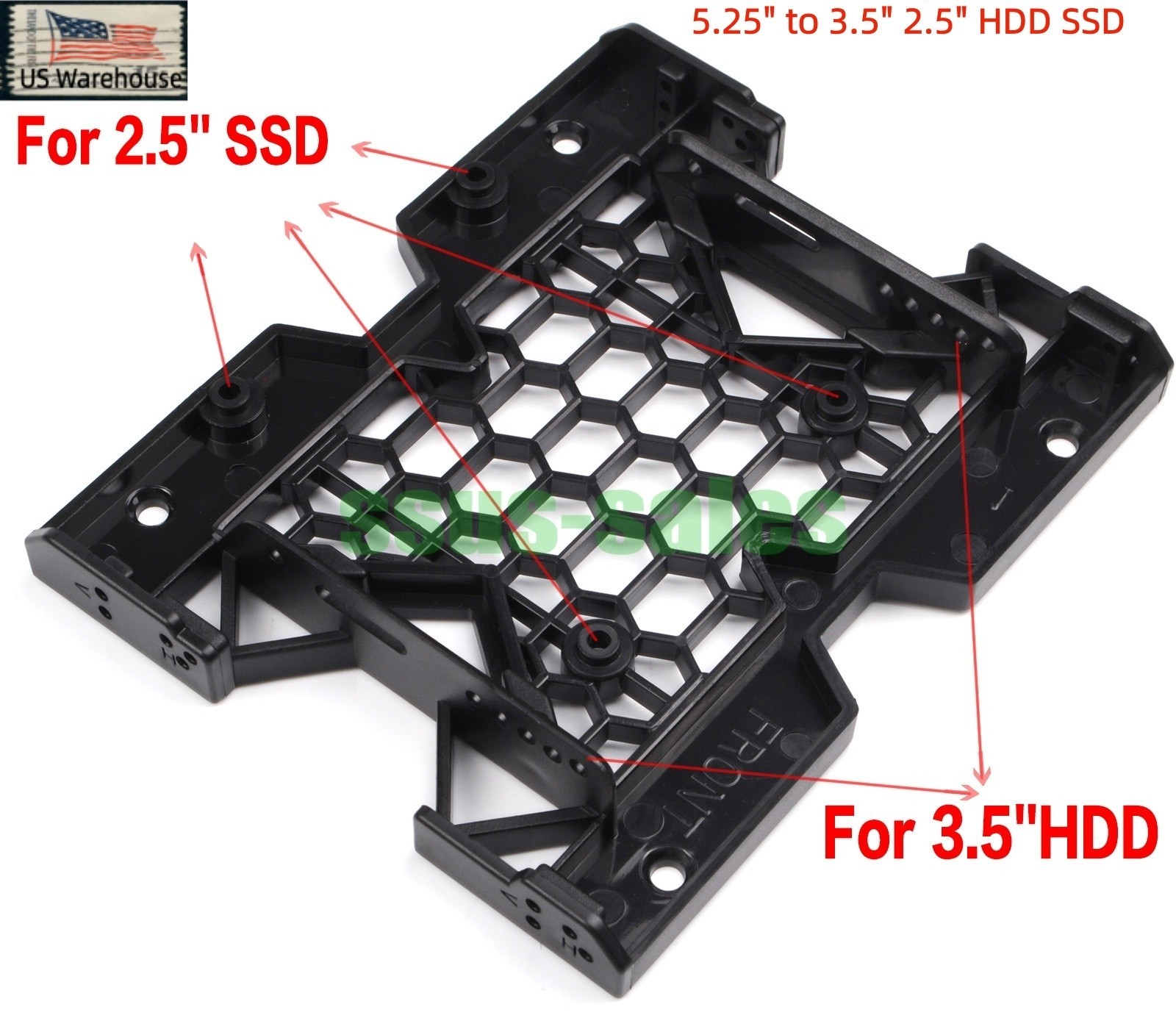 2PCS 5.25″ to 3.5″/2.5″ HDD Mounting Bracket Desktop CD-ROM Drive Bay Adapter