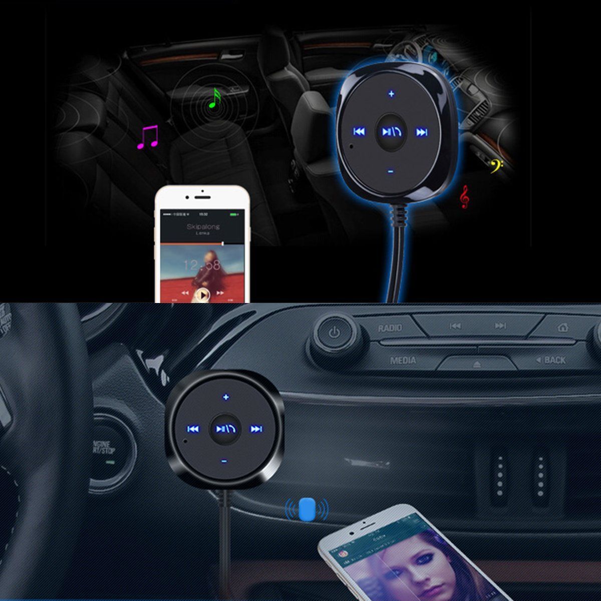 3.5mm Jack Car Aux Wireless Bluetooth Receiver Adapter Car Speaker System Phone