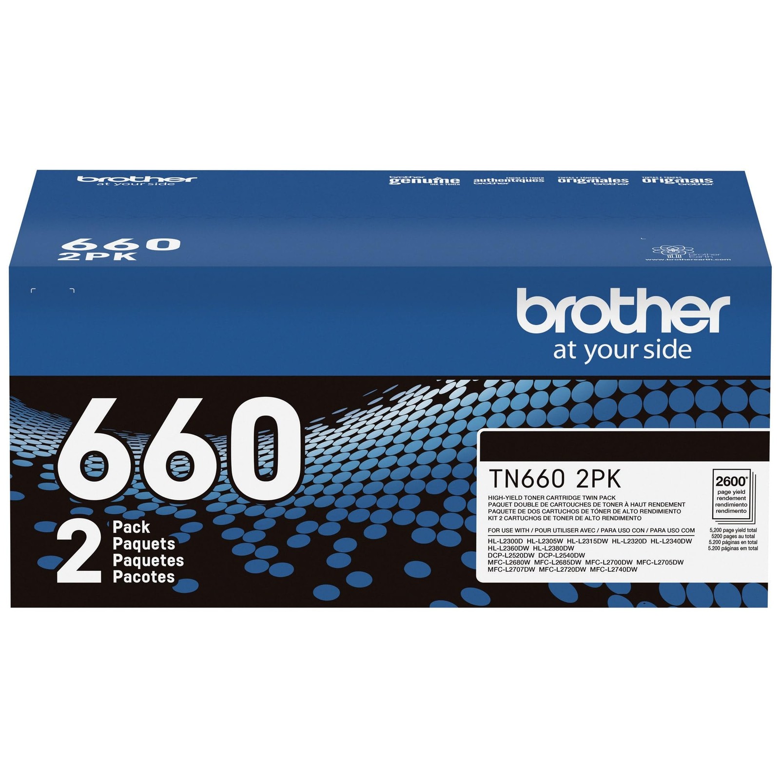 Brother Genuine High-Yield Black Toner Cartridge 2 Count (Pack of 1),